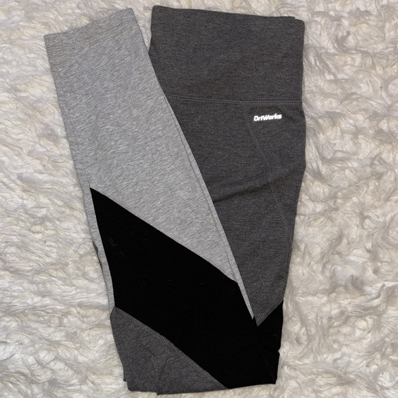 Athletic Works Pants - Athletic Works Full Length Asymmetrical Color Block Leggings, Size M